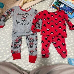 Disney Kids Pajama Set - Red and Gray Mickey Mouse